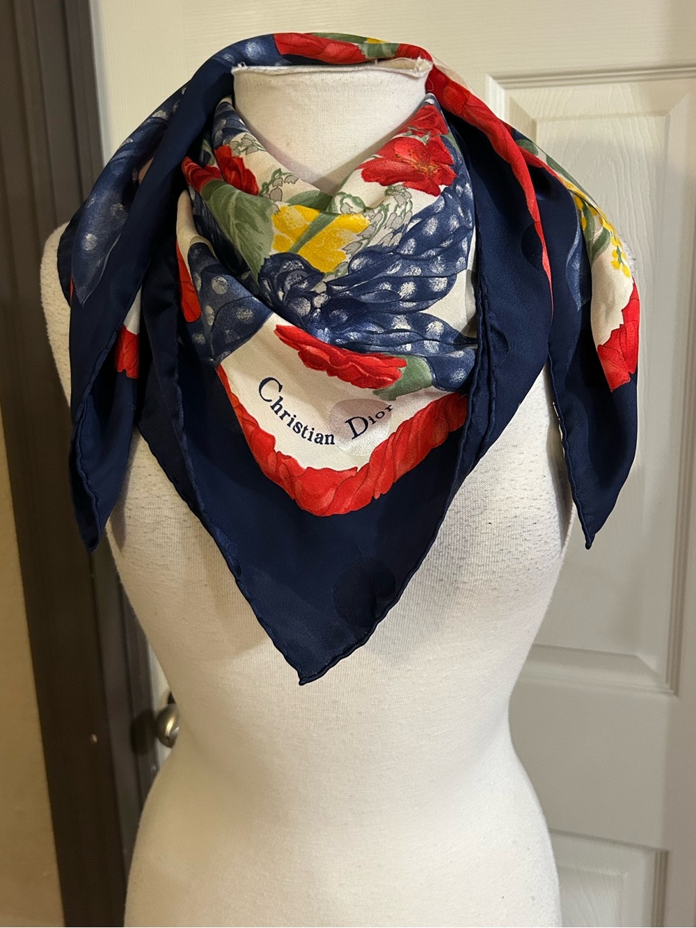 Vintage Christian Dior silk scarf